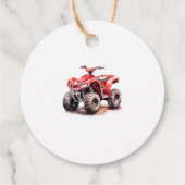 編集可能な赤ATVホイーラーバイク誕生日 フェイバータグ (裏面)