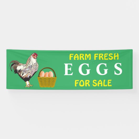 編集可能な農場生卵の販売 横断幕 (横)