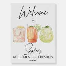 編集可能な退職パーティーようこそ署名テンプレート、