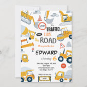 編集可能な道路工事のご案内 招待状 (正面)