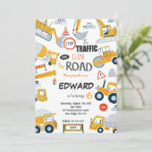 編集可能な道路工事のご案内 招待状 (スタンド正面)