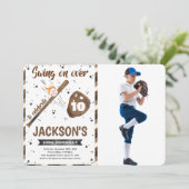 編集可能な野球の写真招待状 招待状 (スタンド正面)