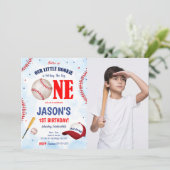 編集可能な野球の写真招待状 招待状 (スタンド正面)