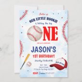 編集可能な野球の招待状 招待状 (正面)