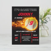 編集可能な野球の誕生日招待状 招待状 (スタンド正面)