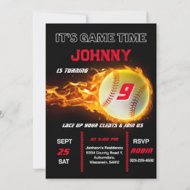 編集可能な野球の誕生日招待状 招待状