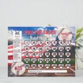 編集可能な野球カレンダー資金調達者フライヤーUSA 招待状 (スタンド正面)