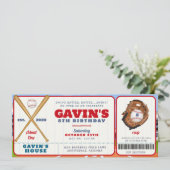 編集可能な野球チケットスポーツ誕生日パーティー 招待状 (スタンド正面)