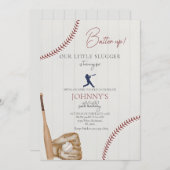 編集可能な野球誕生日招待状 招待状 (正面/裏面)