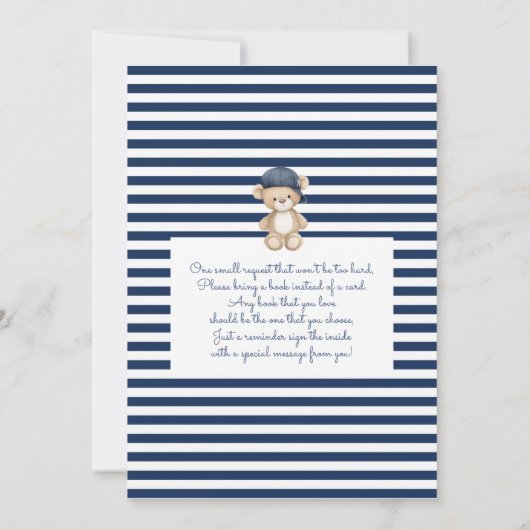 編集可能な野球赤ちゃんシャワーボーイ 招待状 (裏面)