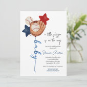 編集可能な野球赤ちゃんシャワーリトルルーキー 招待状 (スタンド正面)