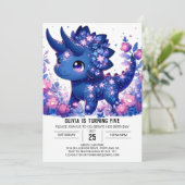 編集可能な野生の恐竜デジタル誕生日 招待状 (スタンド正面)