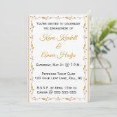 編集可能な金箔の葉のつる 招待状 (スタンド正面)