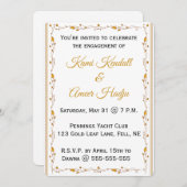 編集可能な金箔の葉の蔦 招待状 (正面/裏面)