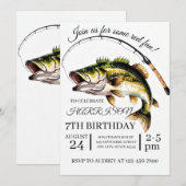 編集可能な釣り誕生日 招待状 (正面/裏面)