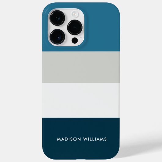 編集可能な銘文カラーブロック水平ストライプ Case-Mate iPhoneケース (裏面)