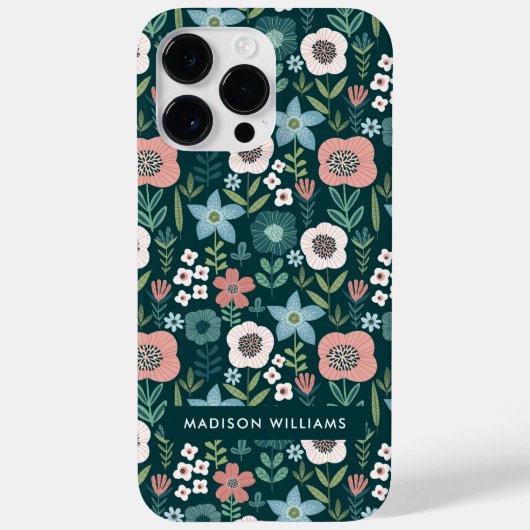 編集可能な銘文 フラワーミニマリスト Case-Mate iPhoneケース (裏面)