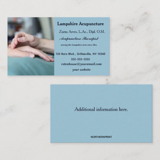 編集可能な鍼療法 名刺 (正面/裏面)