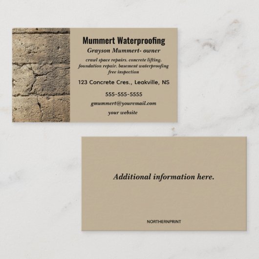 編集可能な防水サービス 名刺 (正面/裏面)