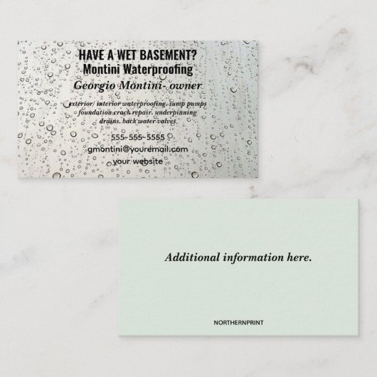 編集可能な防水 名刺 (正面/裏面)