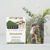 編集可能な陸軍写真招待状 招待状 (スタンド正面)