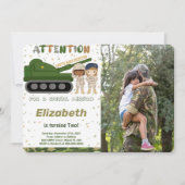 編集可能な陸軍写真招待状 招待状 (正面)