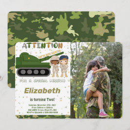 編集可能な陸軍写真招待状 招待状