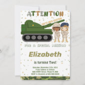 編集可能な陸軍招待状 招待状 (正面)