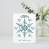 編集可能な雪の結晶 クリスマス/ホリデー シーズンポストカード (スタンド正面)