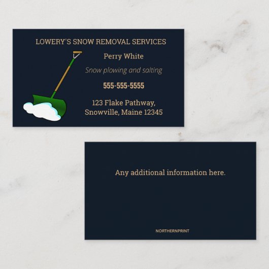 編集可能な雪の除去 名刺 (正面/裏面)