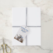 編集可能な青いバイクの子供の誕生日 ギフトタグ (より糸付き)