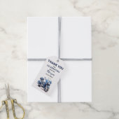 編集可能な青いバイクの誕生日お礼タグ ギフトタグ (より糸付き)