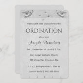 編集可能な青い天使の星の聖任式招待状 招待状 (正面/裏面)