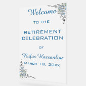 編集可能な青い花お祝い アクリルサイン (傾斜)