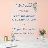 編集可能な青い花お祝い アクリルサイン (ウェディング)