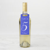 編集可能な青のグリッターテーブル番号 ボトルネックタグ (ボトル)