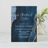 編集可能な青のシェード招待状、青、金ゴールド 招待状 (スタンド正面)