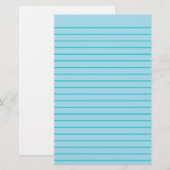 編集可能な青色の装飾的なライニング付き文房具紙 便箋 (正面/裏面)