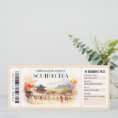 編集可能な韓国飛行機搭乗パスチケット 招待状 (スタンド正面)