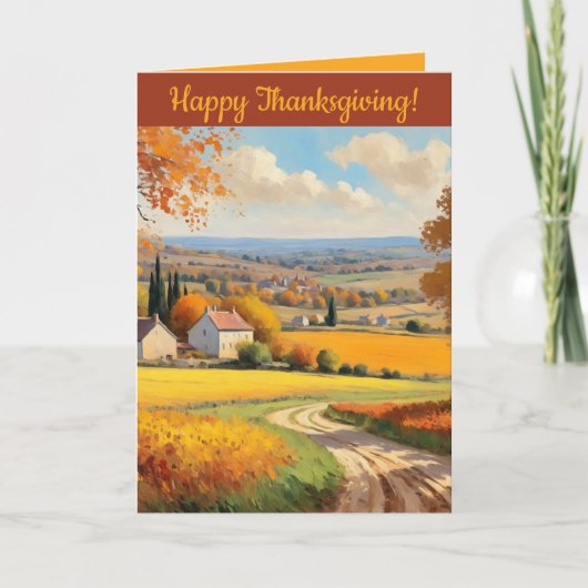 編集可能な風光明媚な感謝祭の日の挨拶 カード (正面)