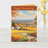 編集可能な風光明媚な感謝祭の日の挨拶 カード (黄色い花)