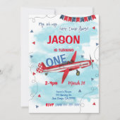 編集可能な飛行機招待状 招待状 (正面)