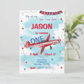 編集可能な飛行機招待状 招待状 (スタンド正面)