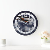 編集可能な飛行機 ラージ壁時計 (ホーム)