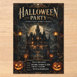 編集可能な高級ゴシックハロウィンパーティー招待状 アクリル招待状