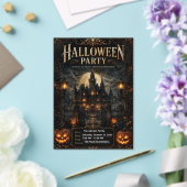 編集可能な高級ゴシックハロウィンパーティー招待状 アクリル招待状 (インサイチュ (ウェディング))