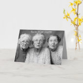 編集可能な高齢者おもしろい誕生日 カード (黄色い花)