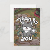 編集可能な魅惑された狼 サンキューカード (正面/裏面)