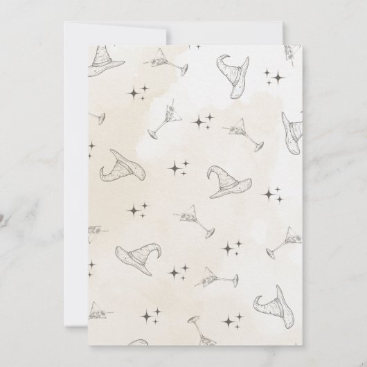 編集可能な魔女パーティーの招待状 - ハロウィンの女の子たち 招待状 (裏面)