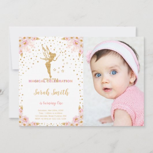 編集可能な魔法のパーティーカード 招待状 (正面)